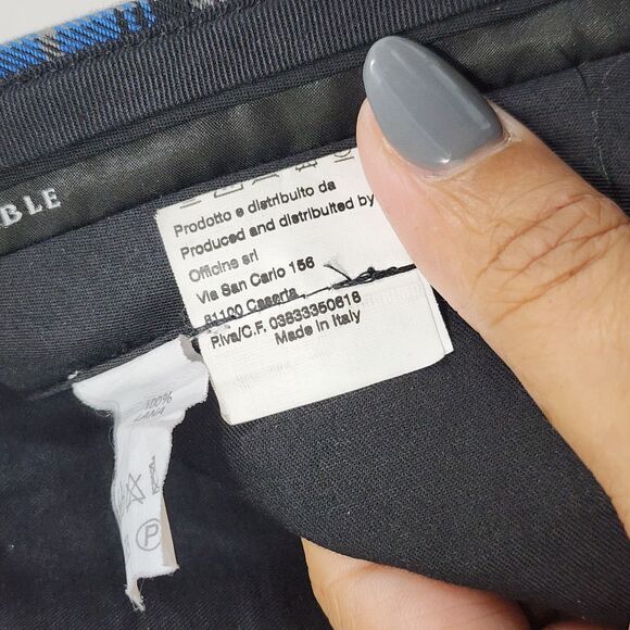 BE'ABLE Plaid Wool High-Waist Trouser Pants Womens 32 Made in Italy - Picture 16 of 16